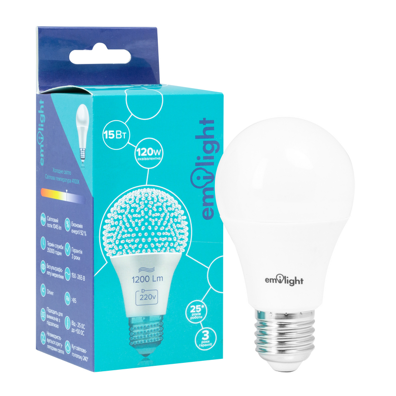 Лампа світлодіодна Emilight (6983850558225) 15Вт, E27, 4100K